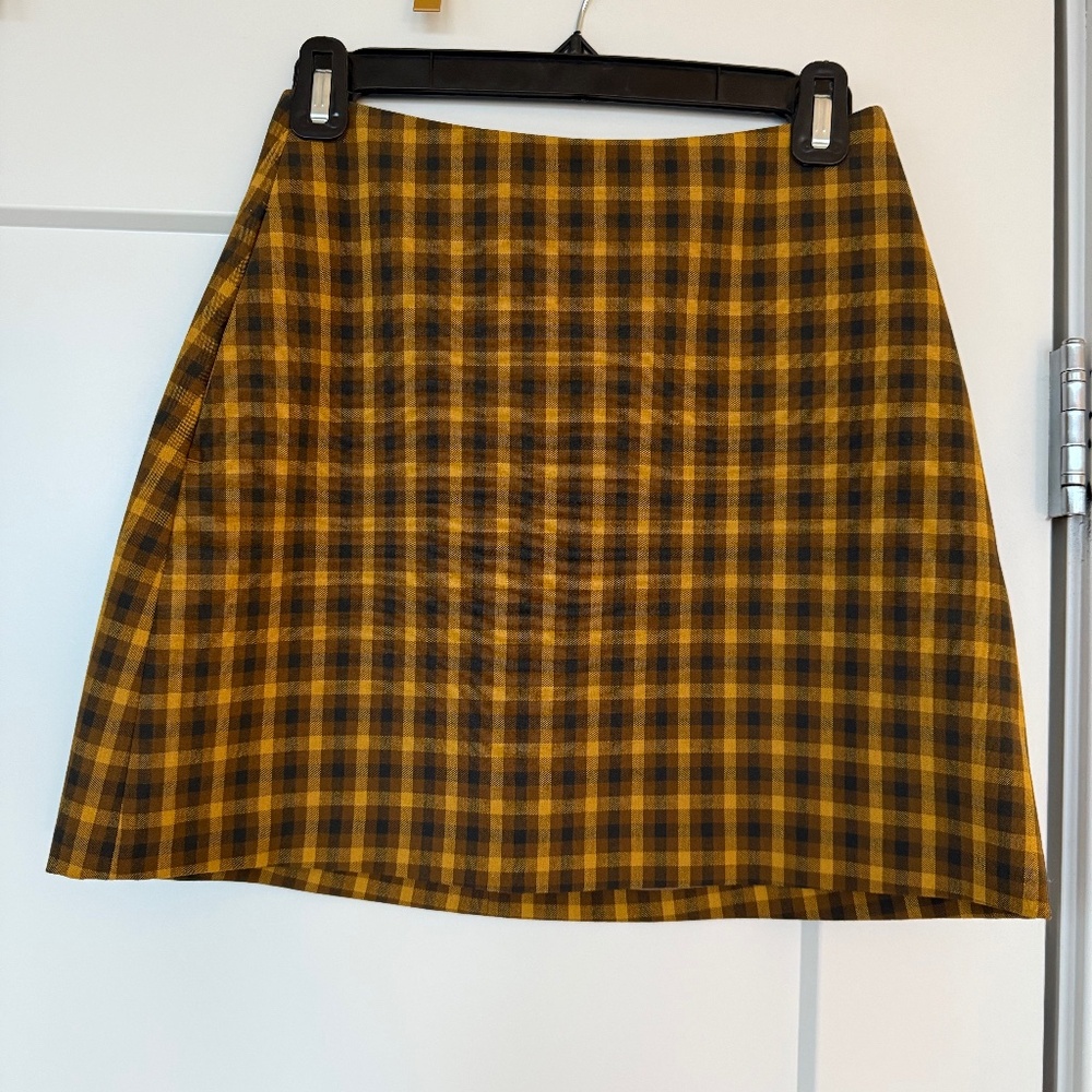 Aritzia Wilfred Brown Plaid Mini Skirt - Size 0